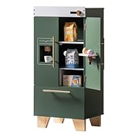 ROBOTIME Vintage Green Play Kitchen Set- Toddler Wooden Kids Toy Kitchen, Realistic Pretend Cooking Playset, Kitchen Toy Appliance, for 3+ Years Old Girls and Boys