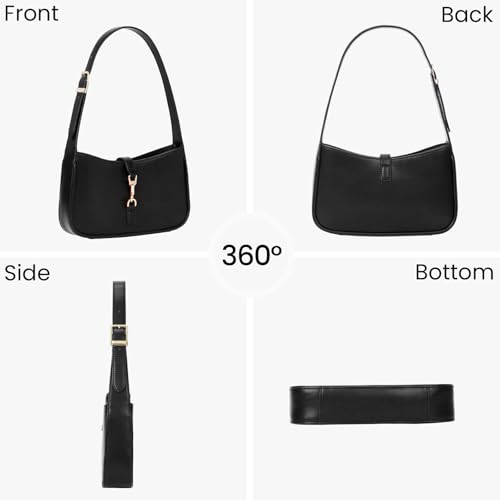 Image of JQWSVE Shoulder Bags for Women Burgundy Purse Trendy Small Handbag Faux Leather Shoulder Purse Everyday Bag