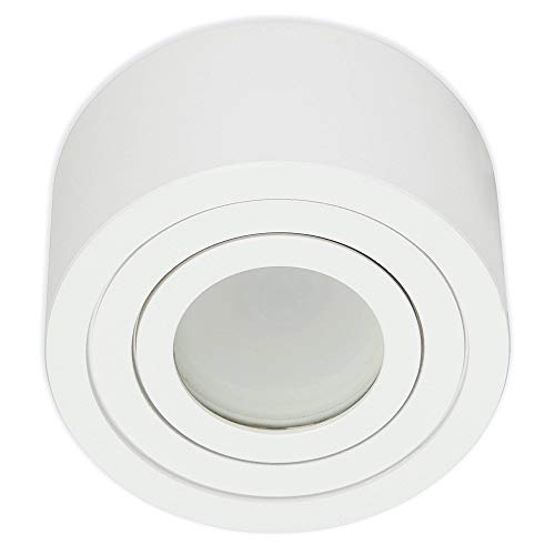 Minifoco LED empotrable, IP44, redondo, blanco, 6,5 W, blanco neutro, 230 V, foco de techo regulable para baño, sauna exterior, lámpara de montaje plana de 90 mm