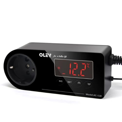 Jadeshay Thermostat Terrarium Prise Thermostat Thermostat Terrarium Jour Nuit avec Sonde Temperature pour Aquarium et Reptiles