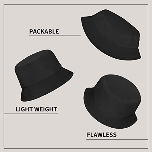 Image of Rosoz 1 & 2 Pack Bucket Hat for Women Men Summer Travel Beach Sun Hat Outdoor Cap Unisex Bucket Hats