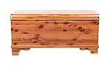35' Amish Heirloom Aromatic Red Cedar Hope Chest with Waterfall Edge, Storage Trunk with Lock for Blankets and Keepsakes - Made in America (Small, Natural)