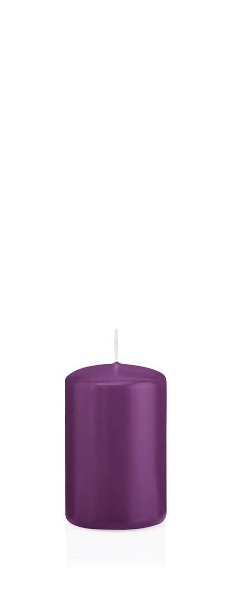 Inna-Glas Purple Pillar Candle Maeva, Violet, 8Cm, Ø5cm, 18H - Made In Germany - Votive Candle