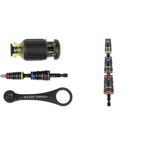 Klein Tools Mini-Ratchet, Stubby Driver and Socket Set Plus 7-in-1 Impact Flip Socket Set