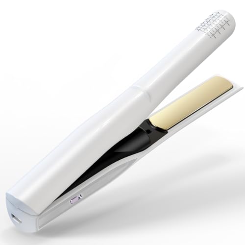 コードレス ヘアアイロン カール/ストレート 2WAY ヘアアイロン ミニ USB充電式 160℃/180℃/200℃ 3段階温度調節 小型 マイナスイオン搭載 大容量バッテリー 急速加熱 自動電源OFF 誤起動防止ロックワイヤレス 前髪 持ち運び便利 軽量 家庭/旅行/通勤/出張用 日本語説明書付