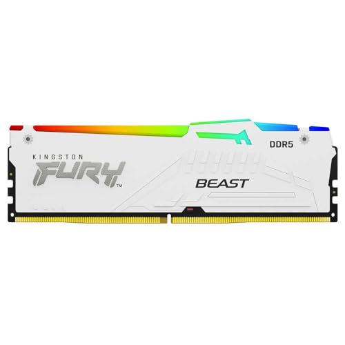 FURY Beast Bianco RGB 32GB (2x16GB) 6000MT/s DDR5 CL30 DIMM Memoria Gaming per Computer Fissi Kit da 2 AMD EXPO/ Intel XMP - KF560C30BWEAK2-32 - RAM - Immagine 2