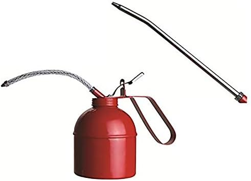 PROLUBE 41430 Steel PT-Type Oil Can, 200ml in Red, Includes 5 Rigid and 6 Flexible Spouts