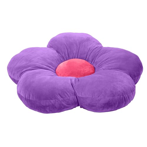 ECR4Kids SoftZone Flower Floor Pillow, Seating Cushion, Purple