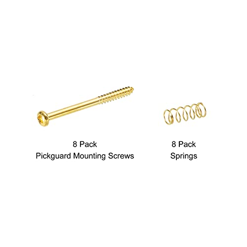 PATIKIL Bass Guitar Pickguard Mounting Screws with Spring M3x38mm Bass Pickup Ring Mounting Screws for Bass and Guitar Golden 8 Pack - Image 3