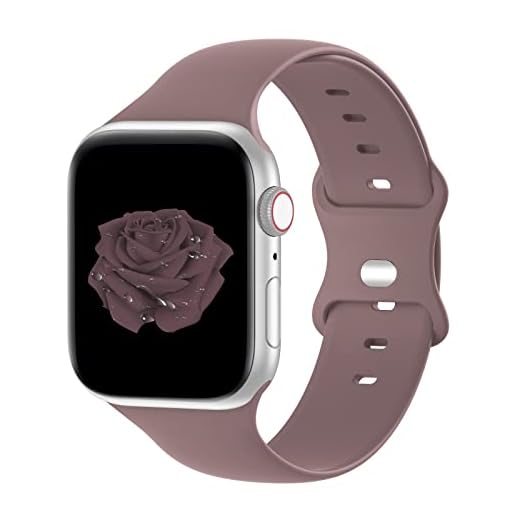 Bandiction Compatível com Apple Watch Series 3 38 mm Series 5 40 mm iWatch 42 mm 44 mm, pulseira de substituição esportiva de silicone macio compatível com iWatch SE Series 6 5 4 3 2 1, Smoke Violet