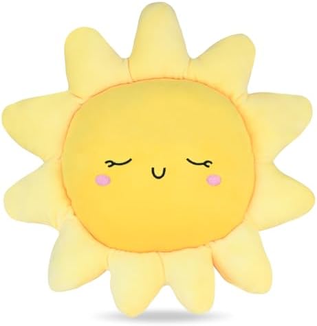 Cuscino decorativo a forma di sole, in peluche 3D, a forma di sol...