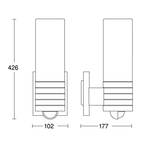 Steinel Sensor Außenleuchte L 260 S, 9.87 W LED Lampe, 240° Bewegungsmelder, 12 m Reichweite, 703 lm, Edelstahl, Weiß