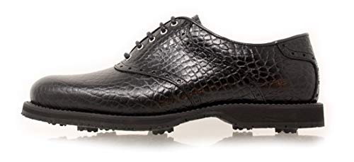 PORTMANN-Saddle-Classic-Tour-Zapatos-de-golf-para-hombre-cuero-de-primera-calidad-cosidos-a-la-entresuela-extra-ligero-y-flexible-Pure-Drive-Tec