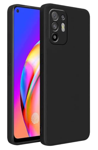 Image of for [ Oppo F19 Pro Plus ] Liquid Silicone Back Case Cover Flexible |Inner Lining| with Camera Protection Back Cover for [ Oppo F19 Pro Plus ] - Black