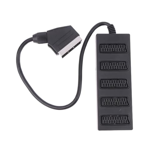 Qaautor Séparateur Péritel 5 Voies, Adaptateur 21 Broches Mâle à Femelles