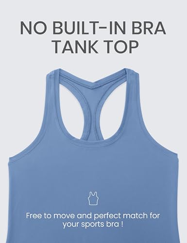 Image of CRZ YOGA Butterluxe Racerback Tank Waist Length | Yoga, Extremely Soft, Tight Fit, Scoop Neck, Sleeveless Tops for Women