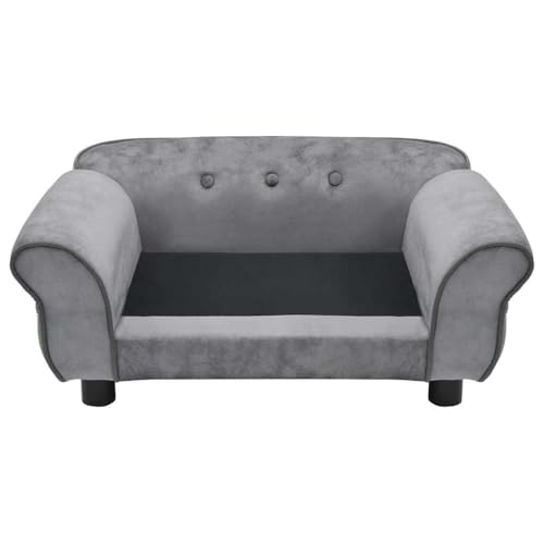 vidaXL Hundesofa Grau 72x45x30cm Plüsch Hundecouch Hundebett Haustiersofa