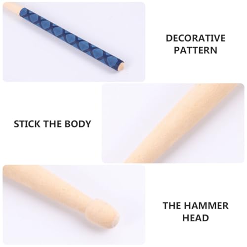 2 pares de baquetas de madera de maple con bolsa de almacenamiento, superficie lisa, baquetas profesionales para adultos, agarre cómodo para práctica y presentación miniatura 3