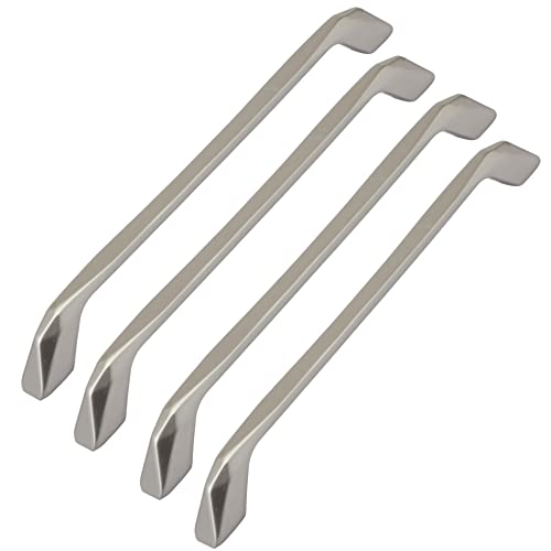 Image of Atom 10 inches Zinc Pull Handle | Silver Satin Finish | Office Wardrobe Furniture Kitchen Drawer Cabinet Push Bar, 229, Pack of 4