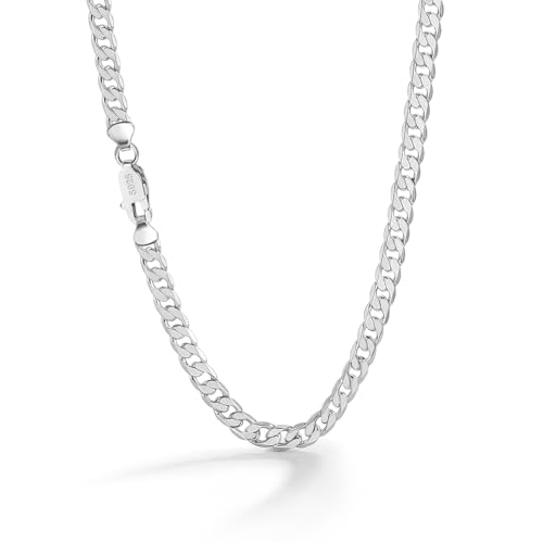 Men 925 Sterling Silver Necklace 3-4-5MM Italy Diamond Cut Cuban Link Chain 16 