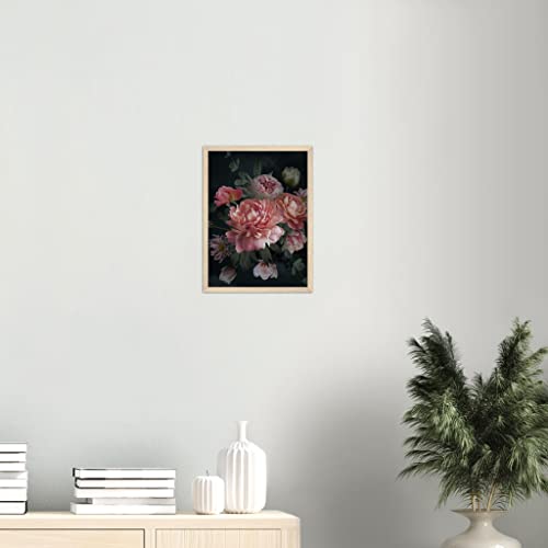 Décoration murale florale de roses audacieuses pour sublimer un salon chic moderne