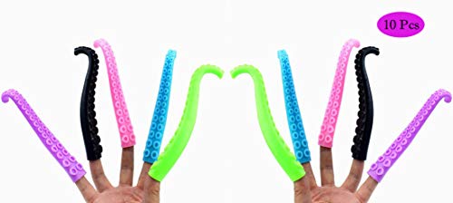 YIJIAOYUN Confezione da 10 Pupazzi Octopus Tentacle Puppets Toy Tentacle Mcphee Hands Party Favors (5 Diffrent Colour)