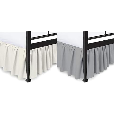 Peace Sleep Bedding - 2 Pcs Ruffled Bed Skirt with Split Corners - Hotel Quality Brushed Microfiber Cover