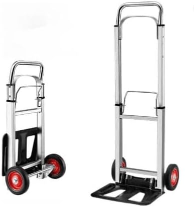Prime Mart Foldable Hand Trolley, Portable Hand Truck with Wheels Extended Height, 75-100 kg Load Capacity, Compact Storage