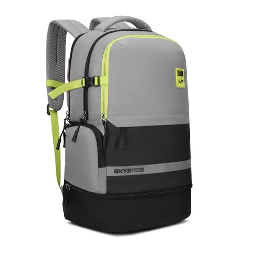 Image of Skybags Basecamp 17 Inch Compatible Laptop Backpack 40L | 3 Compartments with Quick-Access Front Pocket & Rain Cover | Tablet Sleeve & Side Bottle Pocket | Office & Travel Backpack for Men & Women