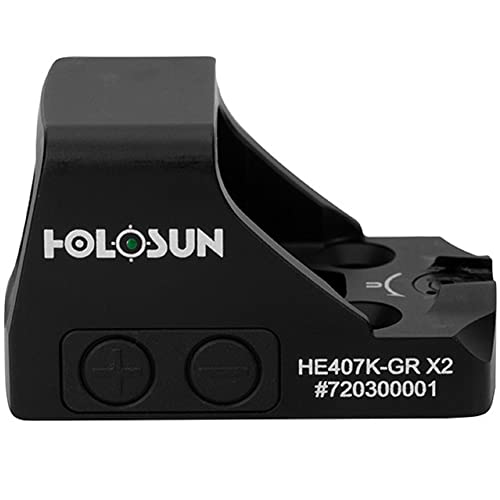 HOLOSUN HE407K-GR-X2 6MOA Green Dot-Only Open Reflex Sight w/Shake Awake HE407K-GR-X2