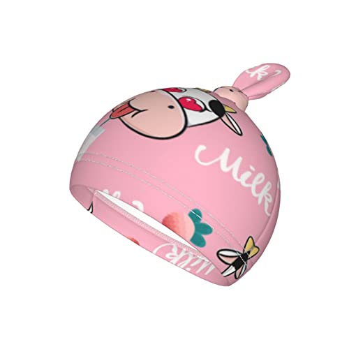 Image of Cartoon Cow Newborn Swaddle Blankets Beanie Hat Sets,Newborn Receiving Blanket for Boy Girl,Swaddle Sack Shower Infant Gift, One Size