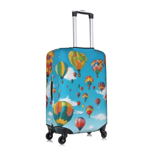 Colorful Balloons Blue Sky Print Travel Elastic Suitcase Luggage Baggage Cover Protector, Washable And Anti-Scratch3