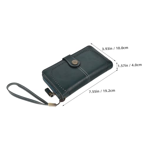Ladies Zipper Wallet Clutch Purse Durable Pu Coin Holder with Zipper Stylish Card Organizer for Women Elegant Long Bag for Coins and Cards Portable Change Holder Blue2