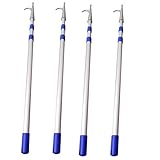 QHZYMX Bootshaken Teleskopierbarer Bootshaken, Tragbare Wasserrettungsstange, Bootszubehör Für Segelboote/Yachten, rutschfeste Anlege- Und Festmacherstangen(4 pcs,6m - 1.8 m/19.7-5.9 ft)