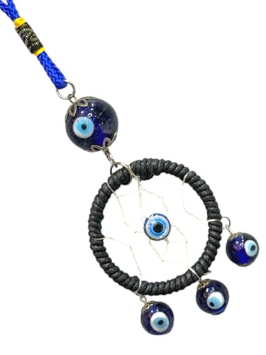 Image of AUGEN Evil Eye Wall Hanging Horse Shoe Design Blue Ornament for Home Office Shop Decor (9.5 Inches, 24)
