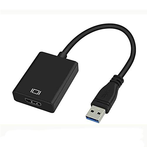 USB to HDMI Adapter, USB3.0 to 1080P HDMI Video Cable Converter with Audio for PC Laptop Projector Monitor HDTV Compatible with Windows XP 7/8/8.1/10 (Not Support Mac, Linux, Chrome)