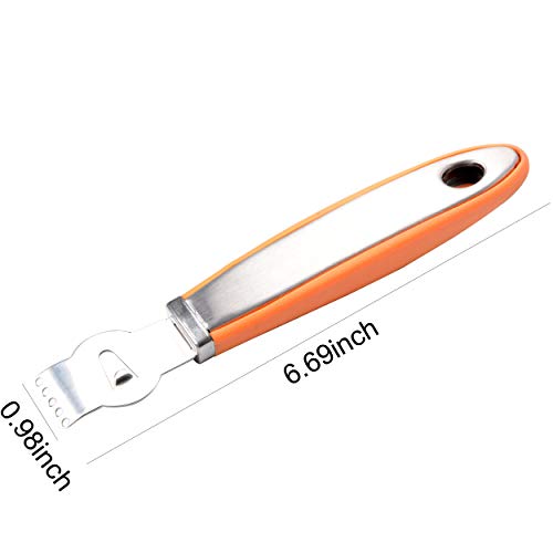 MUZOCT Stainless Steel Lemon Zester Grater with Channel Knife and Hanging Loop Kitchen Peeler Tool - Thumbnail 4