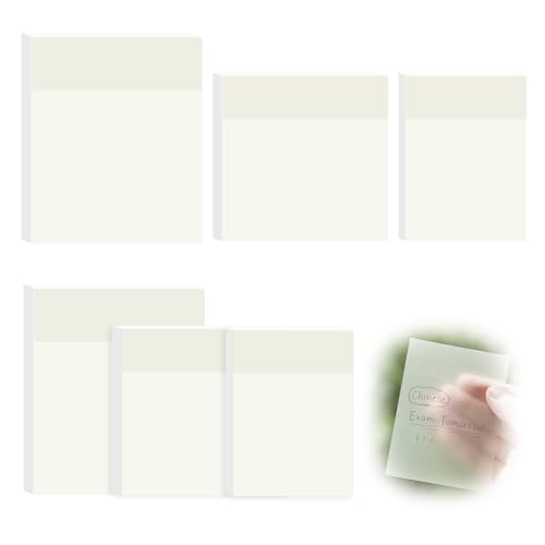 300PCS Notas Autoadhesivas Transparentes de PET Reutilizables para Libros y Documentos, Blocs Adhesivos Escribibles Sin Residuos, Recordatorios Discretos para Estudio Oficina y Organización Diaria