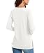 TAOHUADAO Women's 2025 Fall Casual Long Sleeve T-Shirt Side Split Tunic Tops for Leggings Loose Crewneck Sweater Large, White