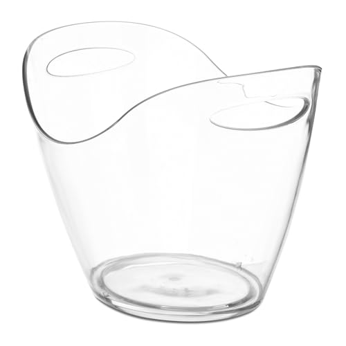 TIENDA EURASIA – Cubitera Botellas | Doble Asa | MaterialPlastico (Poliestireno) | Color Transparente | Medidas 26 x 34.5 x 25.5 cm | Capacidad 8 litros | Cubiteras para Botellas