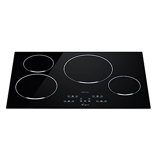 Image of Empava 30 inch Electric Induction Cooktop Built-in Modular Stovetop with 4 Elements 9 Power Level Boost Burners in Black Vitro Ceramic Glass