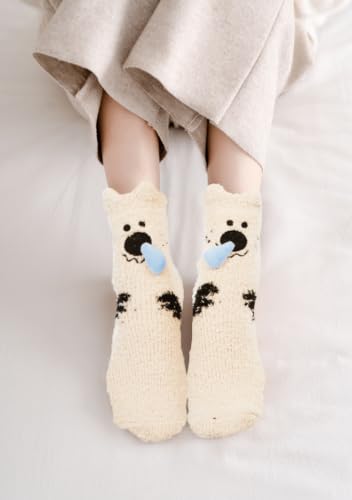 Image of Benefeet Sox Funny Animal Fuzzy Socks for Women Girls - Cute Fluffy Slippers, Cozy Warm Winter Plush Sleeping Socks