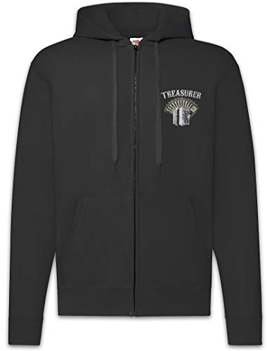 Sweat à Capuche avec Treasurer Patch Urban Backwoods Zip Hoodie pour Homme en Molleton Épais