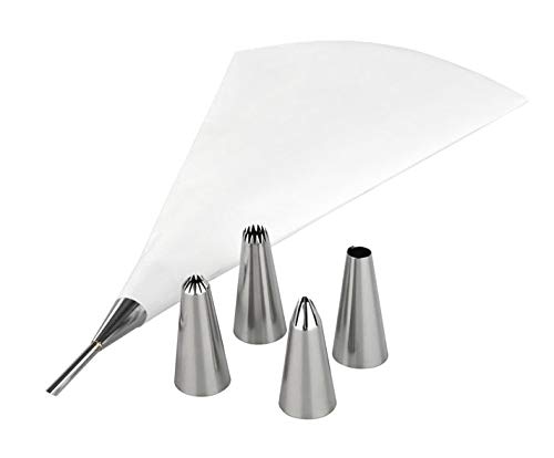 Tala 6 Piece Icing Bag Set including 5 Nozzles and Icing Bag, Silver, 6-Piece Icing Set - Image 3