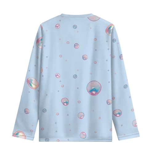 Image of Girls Long Sleeve Shirts Casual Crewneck Soft T-shirts for Girls 3-16 Years Old