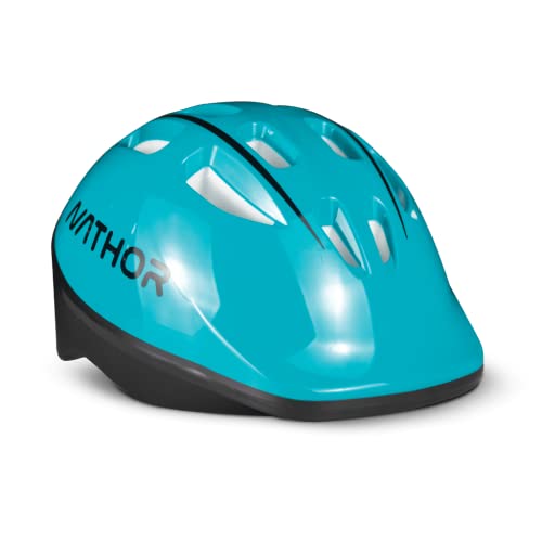 Capacete Infantil 10 Entradas de Ventilação com Regulagem Azul Turquesa, Nathor