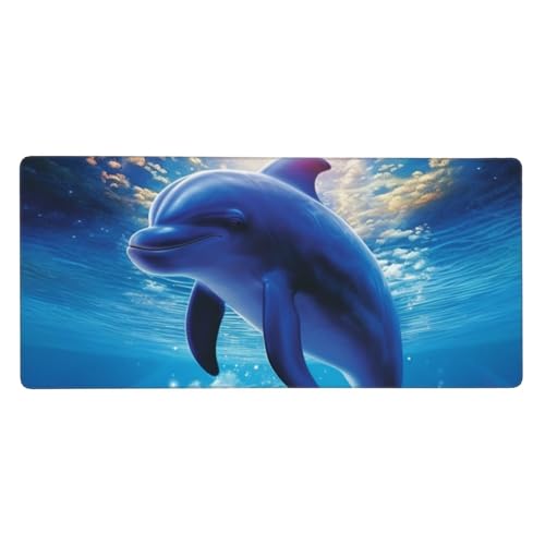 Tapis de souris XXL dauphins 90x40 cm pour bureau