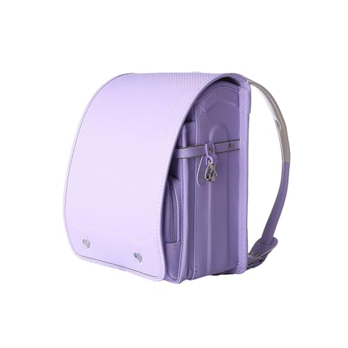 Sac à Dos d'école Primaire de Style Japonais, Cuir PU, imperméable et léger, Sac à Dos Unisexe pour Enfants,Violet