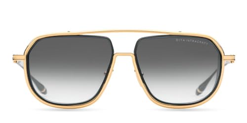 Dita INTRACRAFT DT DTS165 A-01 Yellow Gold/Black Iron Metal Navigator Sunglasses Grey Gradient Lens, 59-15-1302