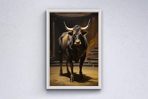 Tableau de taureau pour habiller un grand mur vide de salon